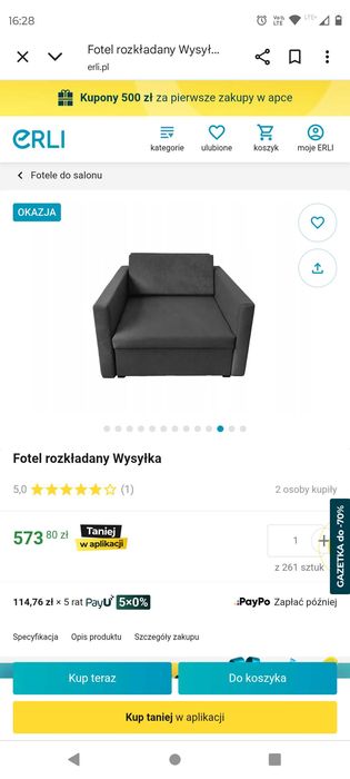 Fotel rozkładany