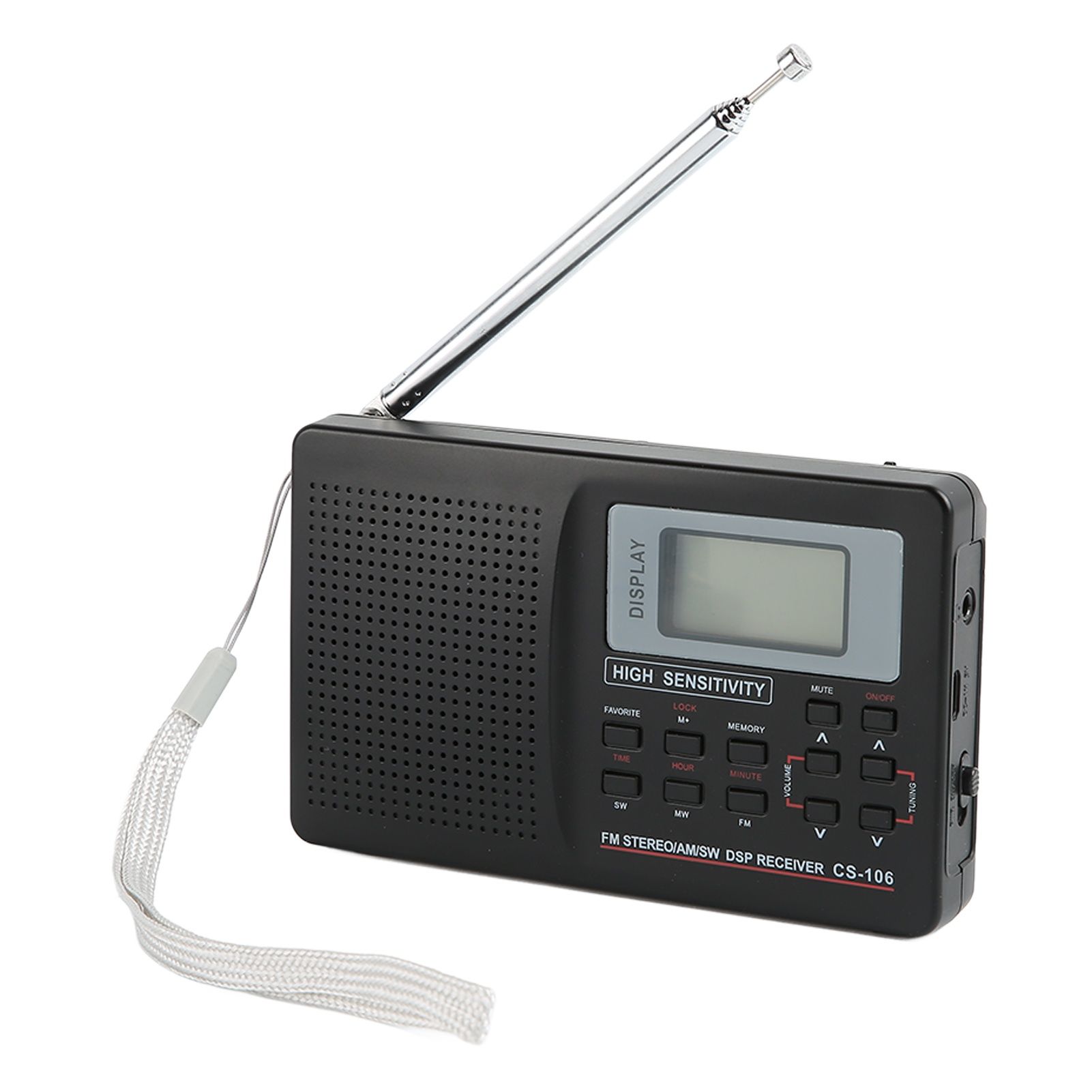 Радіоприймач CS-106 + навушники + шнур та блок живлення