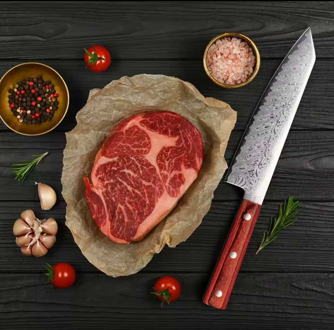 Шеф Нож Santoku + ПОДАРОК(Подставка!)