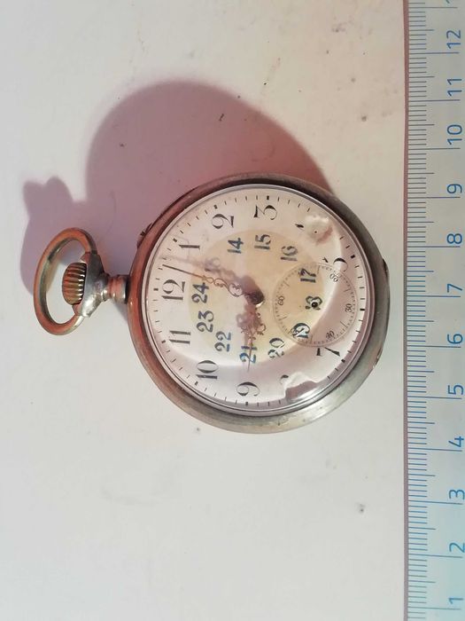 Zegarek kieszonkowy jednostronnie kryty srebrny  ,