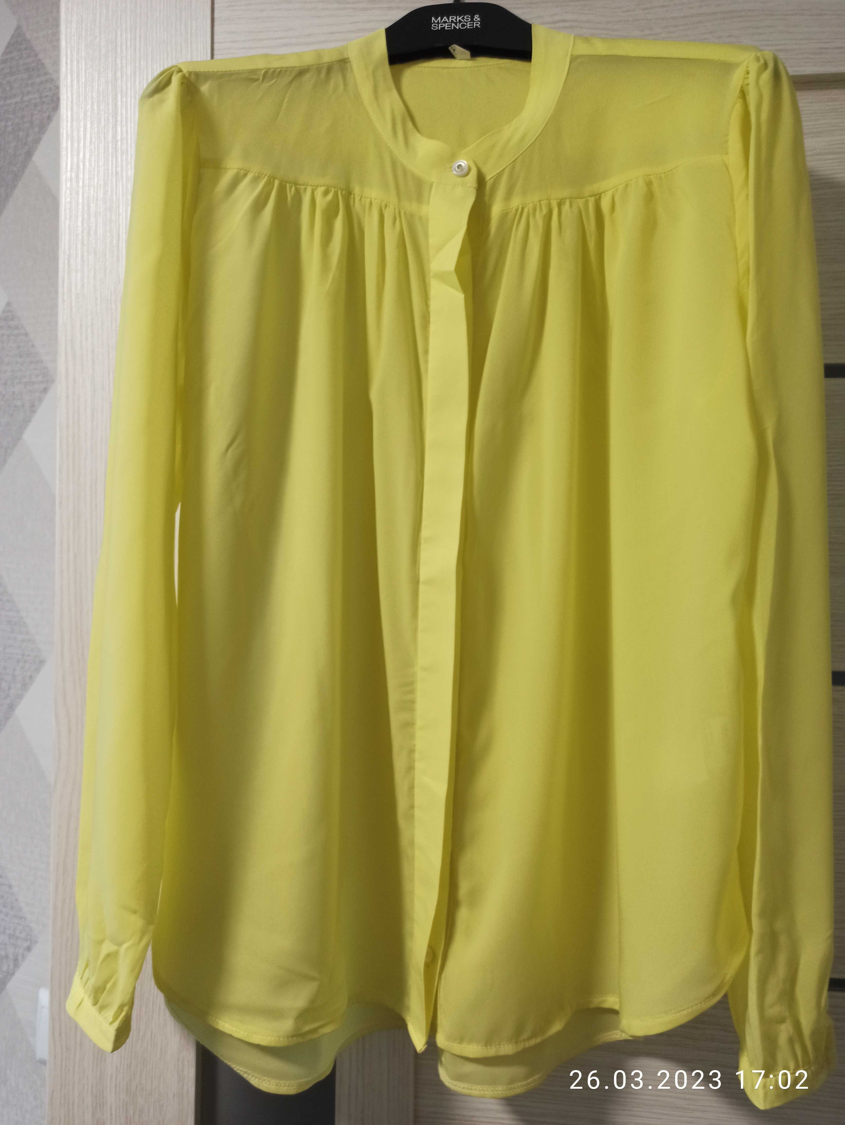 Блуза жовта прозора