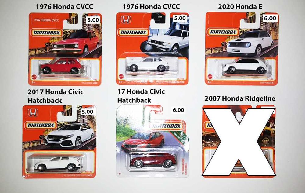 Honda - Carros das Marcas Hot Wheels , Majorette , Matchbox .