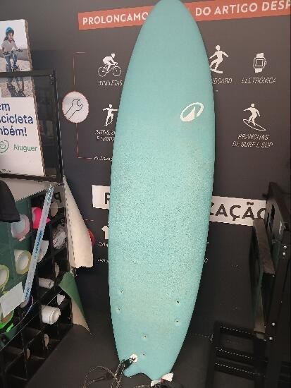 Prancha de Surf em espuma 6'6 swallow tail 55L turquesa
