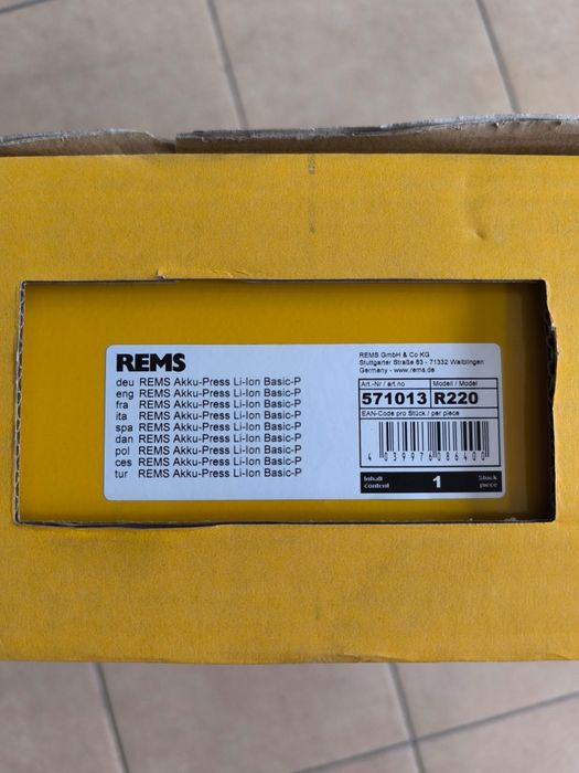 Zaciskarka do rur Rems Akku-Press Nowa