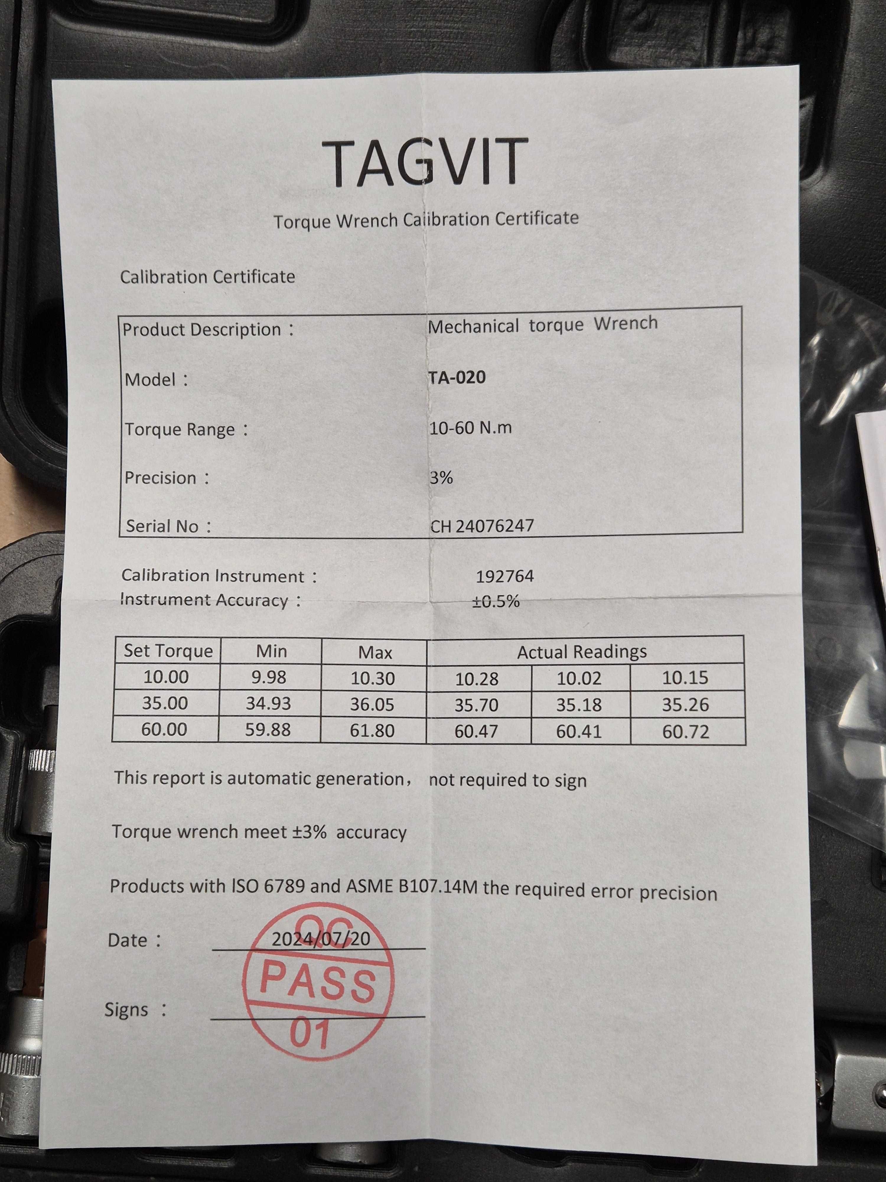 TAGVIT Klucz dynamometryczny 10-60Nm wraz z zestawem nasadek