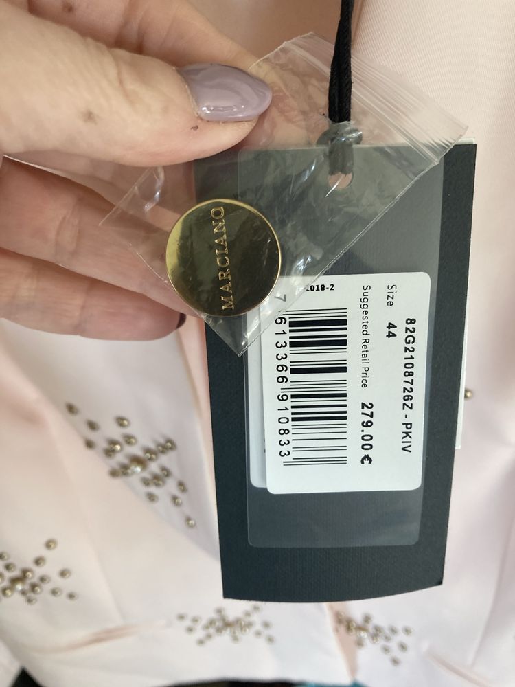 Nowa elegancka marynarka pudrowy róż Marciano Guess 38 40 M L komunia