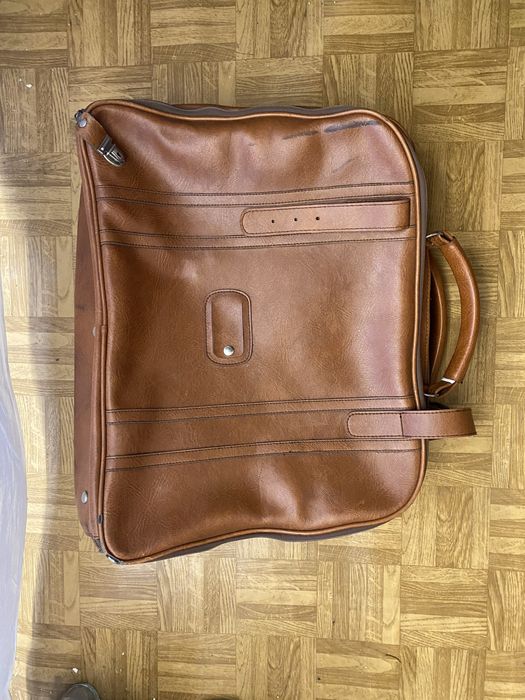 Brązowa torba podróżna ze skóry ekologicznej vintage