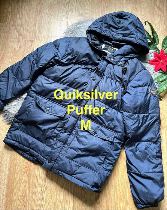 Kurtka puffer Quiksilver granatowa puchowa M markowa