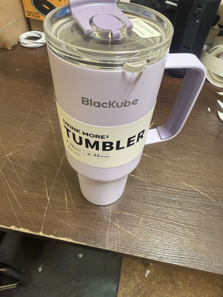 Blackube 1200ml Tumbler z pokrywką i słomką, bez BPA, szczelny, metal