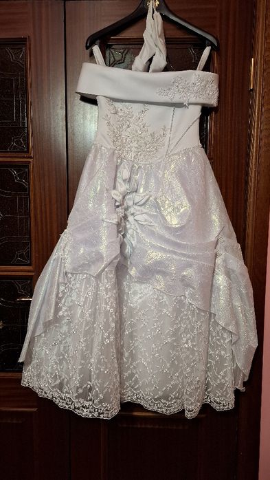 Vestido branco para menina de alianças ou primeira comunhão
