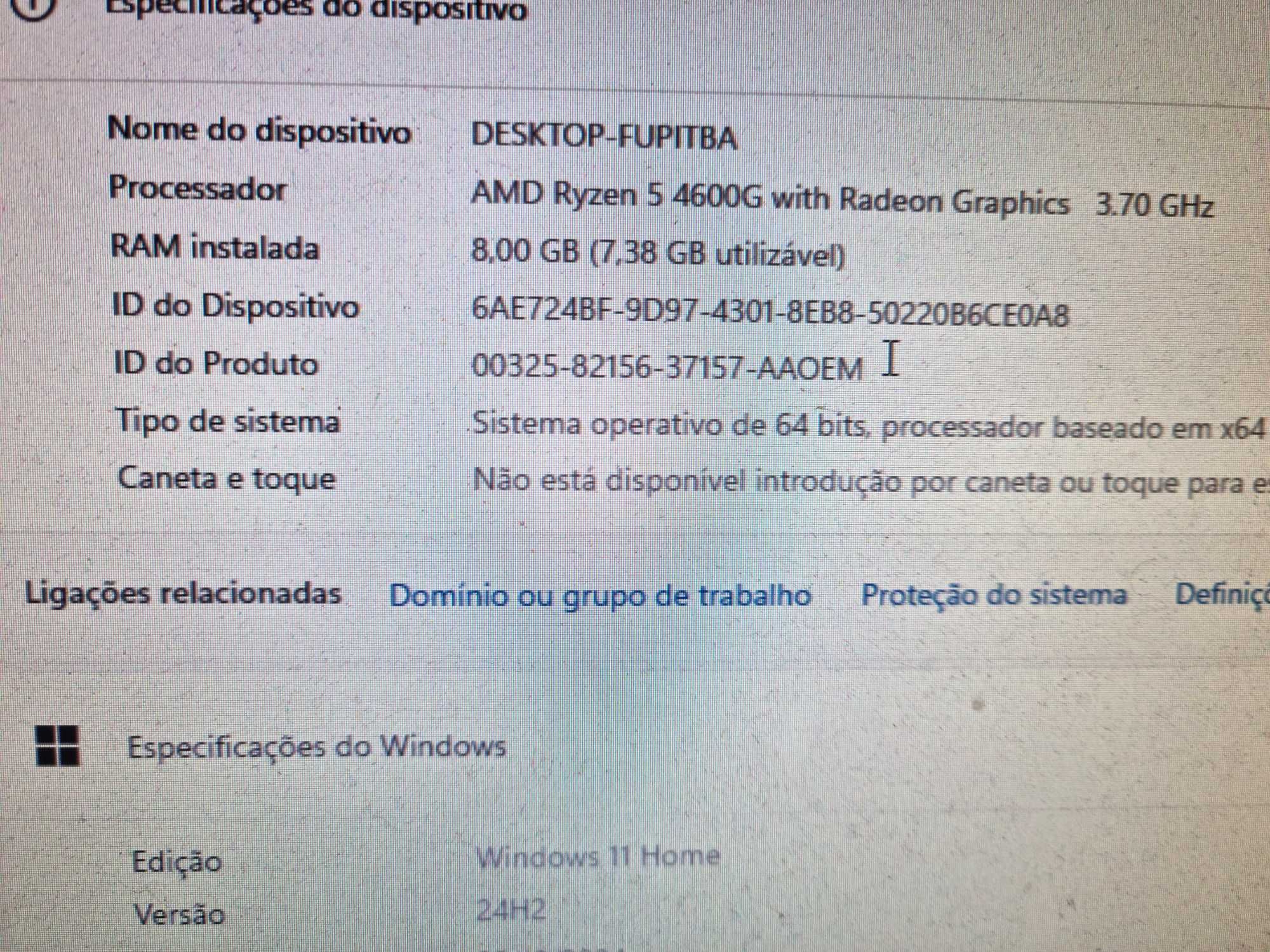 PC Desktop Hp | AMD Ryzen 5 4600G | Ram 8GB | SSD 256 GB
