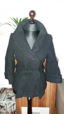Caliope czarna elegancka kurtka płaszcz do długich rękawiczek