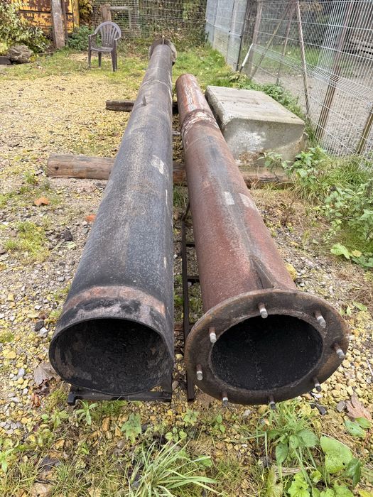 Rura stalowa kominowa 12 m - mocna stal, z drabiną, gotowa do montażu