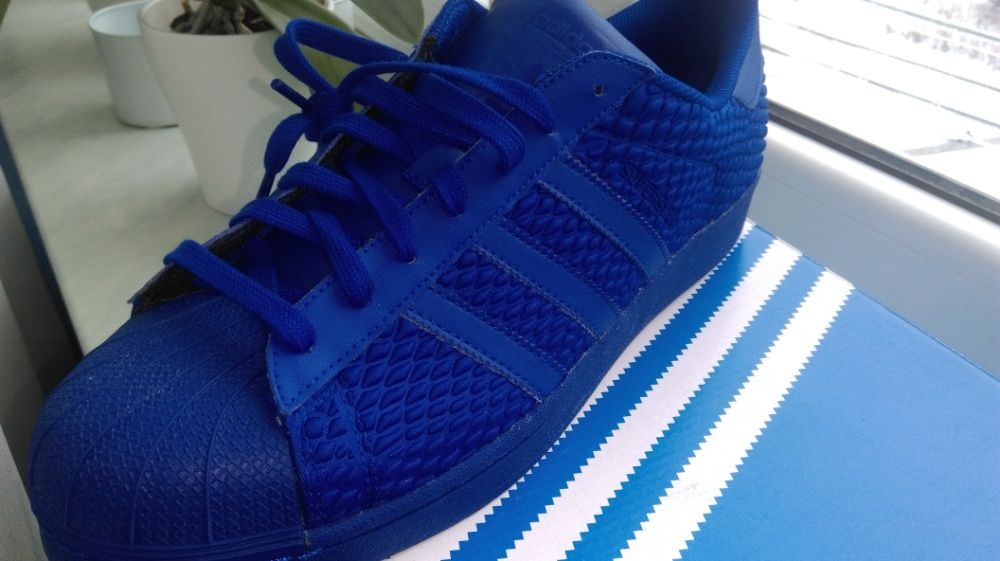 NIEBIESKIE Adidas superstar ROYAL BLUE ! NOWE  r.  43  - 27.5cm