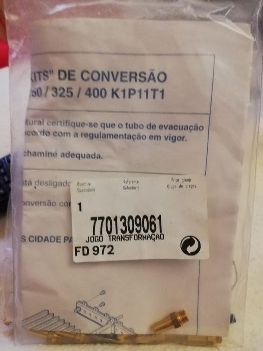 Kit conversão para gás natural esquentadores vulcano