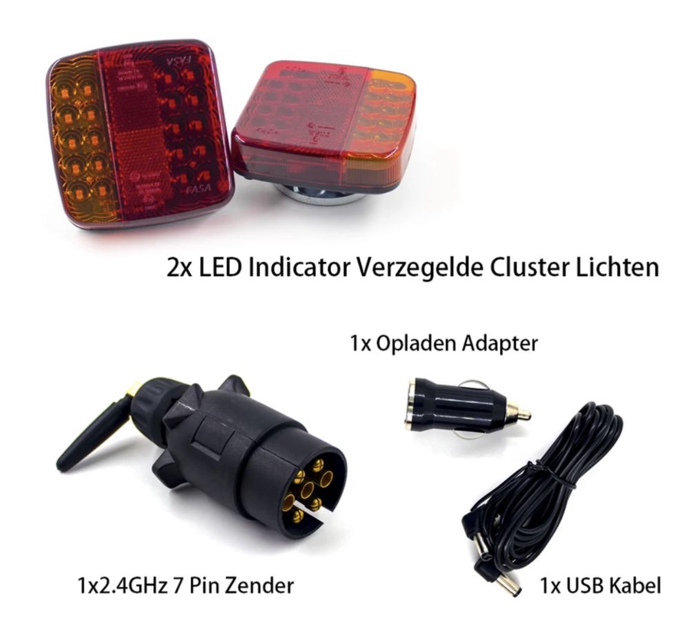 Kit de luzes sem fii para reboques