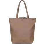 VERA PELLE torebka damska skórzana shopper z rzemykami V501 taupe