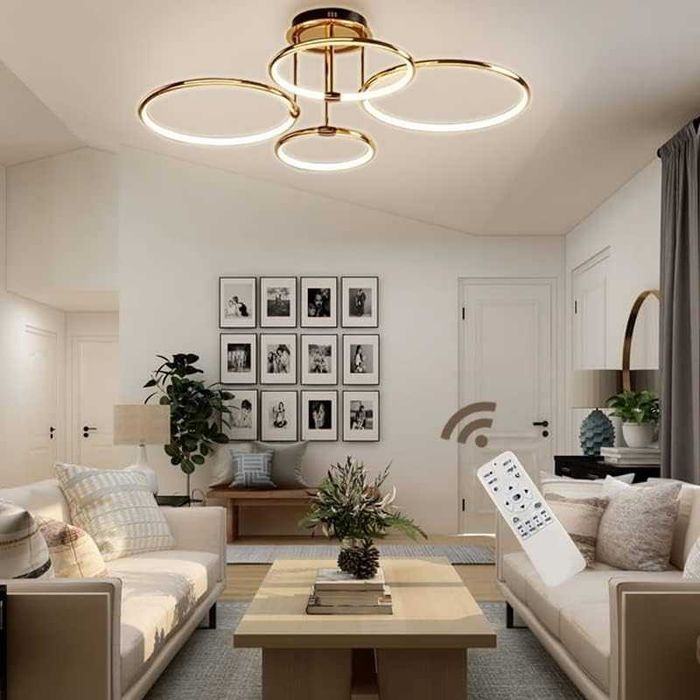 Złota Lampa sufitowa LED EIDEARAY