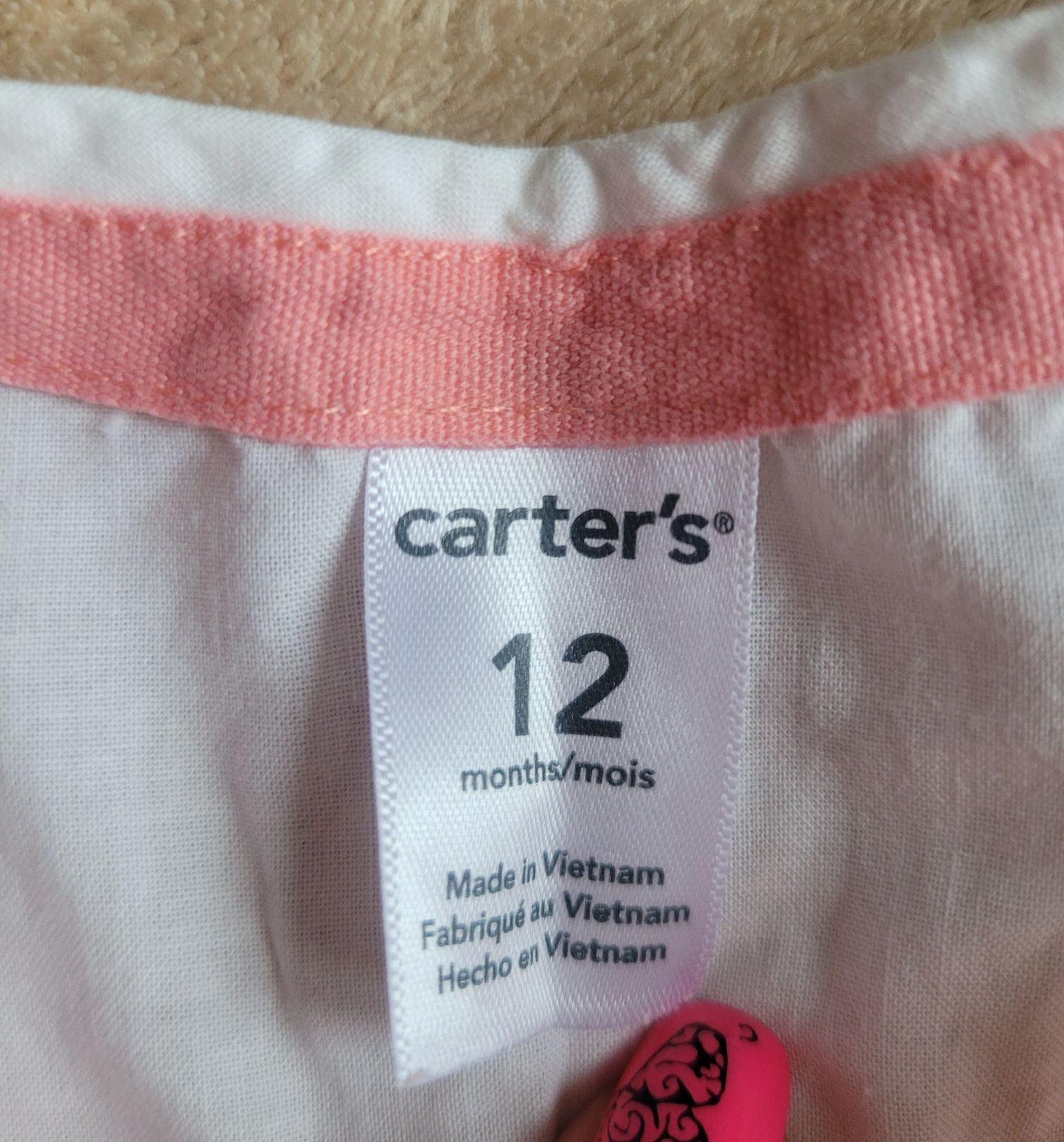 Костюм (кофта футболка и шорты) Carter's (Картерс) с вышивкой, р. 12м.