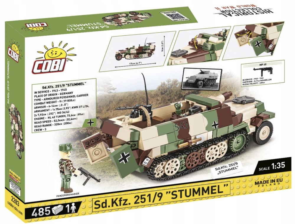 Klocki cobi 2283 SD.KFZ. 251/9 STUMMEL TRANSPORTER