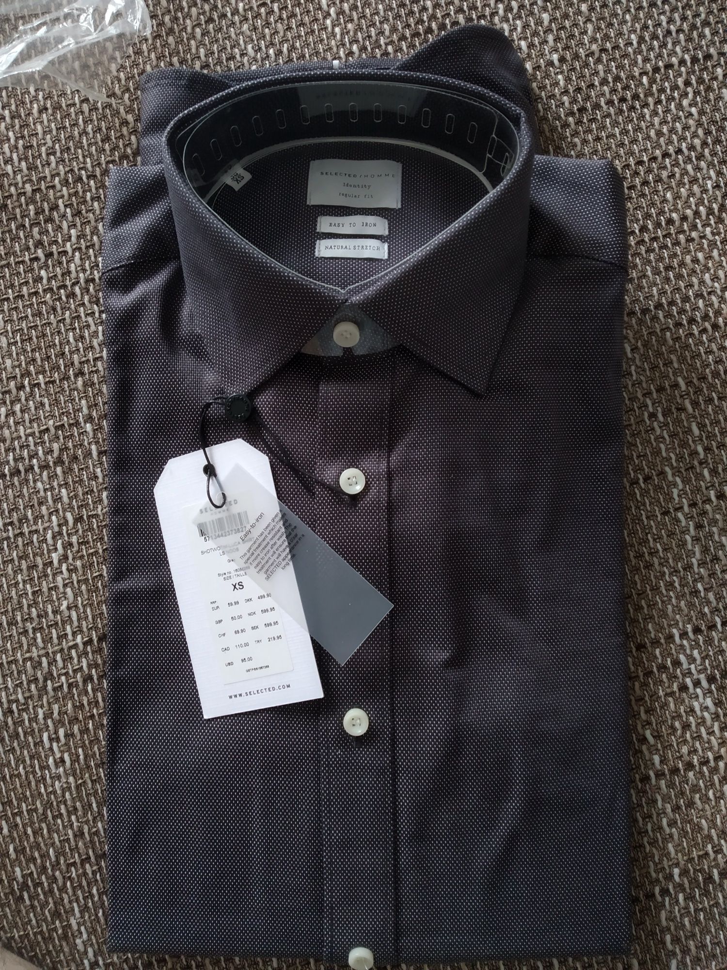 Selected homme koszula męska natural stretch regular fit