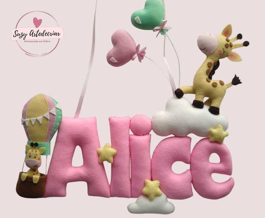 Enfeite Porta Quarto Decoração Girafa