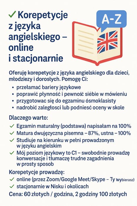 Korepetycje z języka angielskiego