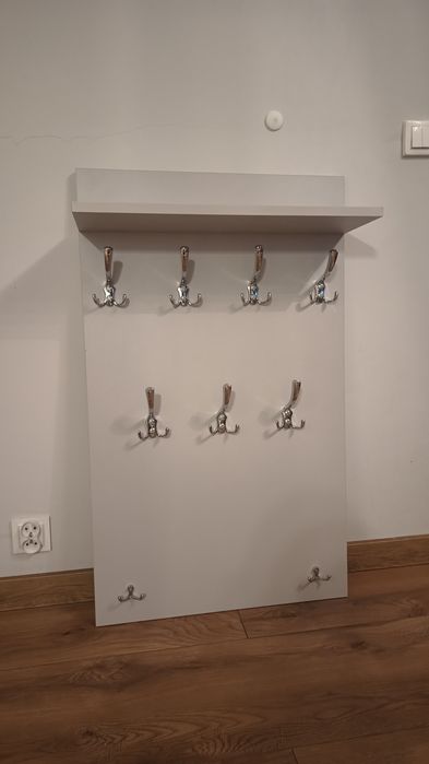 Wieszak z półką 60x100 cm – szary, nowoczesny design