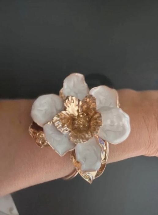 Bransoletka vintage kwiat