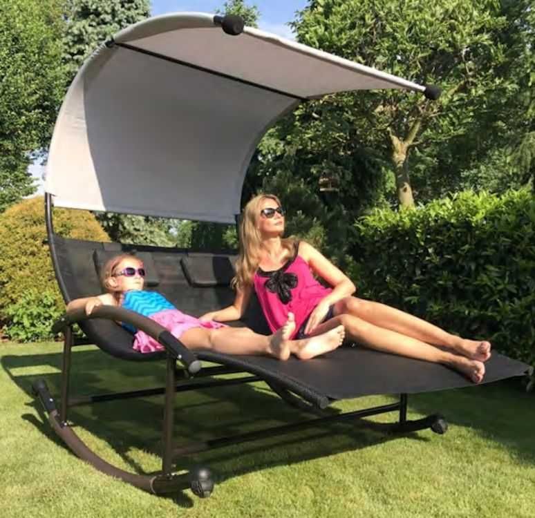 Leżak Bujany Dwuosobowy Ogrodowy fotel LEŻANKA dla 2 osób do ogrodu