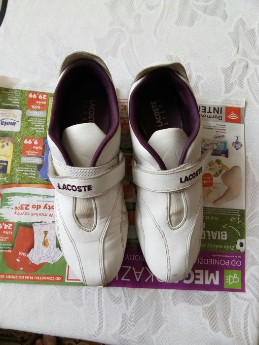 Buty damskie Lacoste białe skóra, rozmiar 40.5