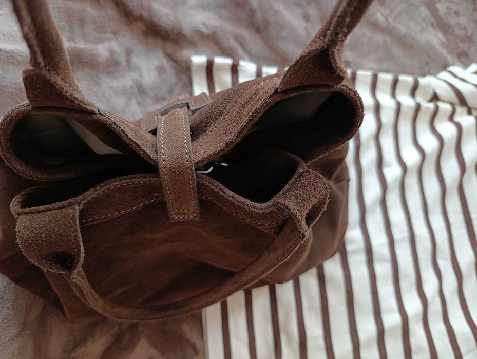 Torba damska zamsz, czekoladowa, nowa Cassi