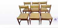 Stół PRL plus 6 krzeseł komplet Swarzędz polłysk