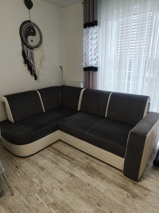 Kanapa, narożnik rozkładany,szary Agata meble