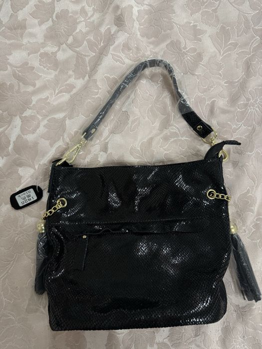 Жіноча шкіряна сумка з лазерним напиленням