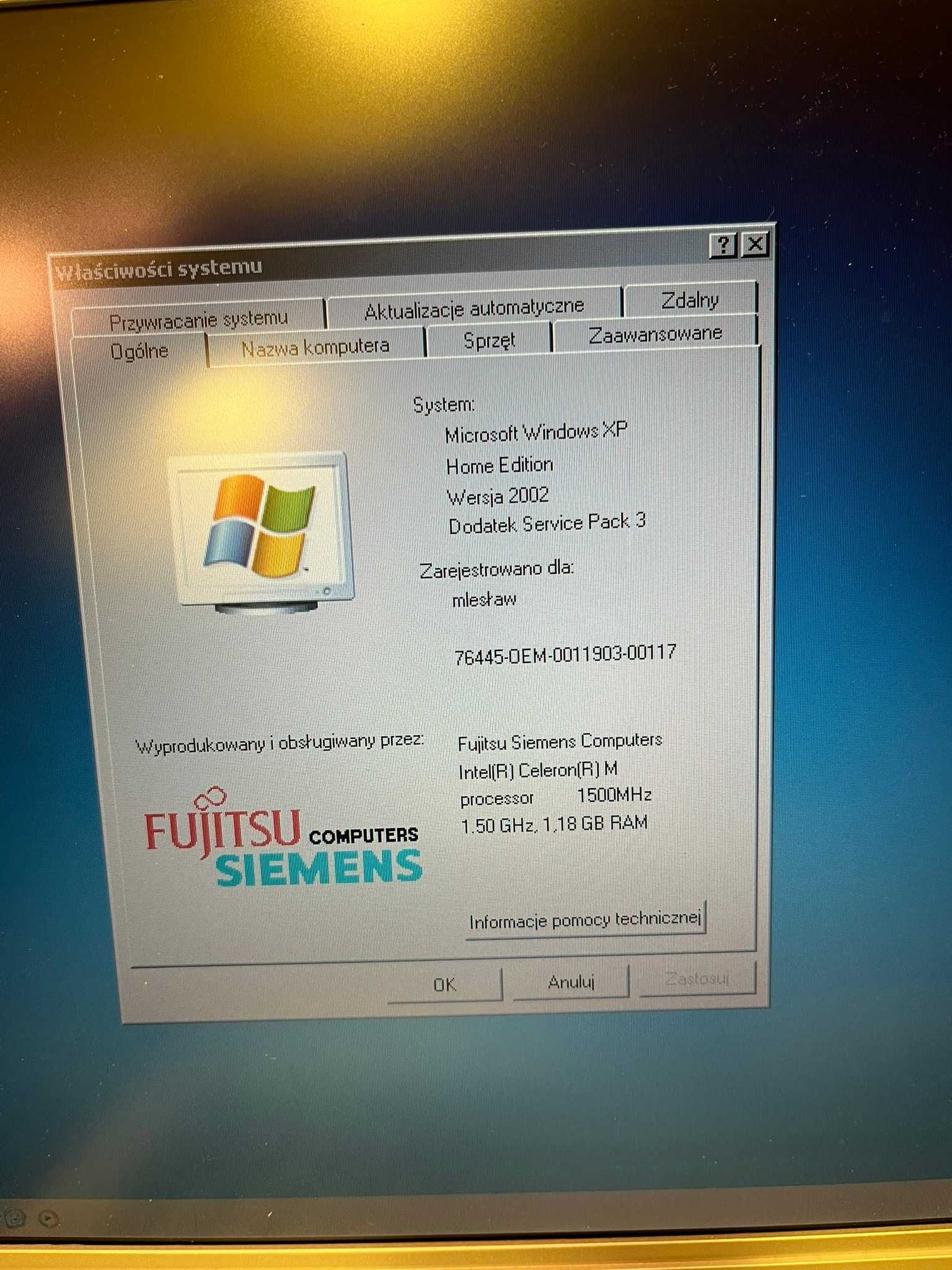 Laptop notebook Fujitsu Siemens Amilo L7300 Celeron M 1,5GHz 20GB HDD