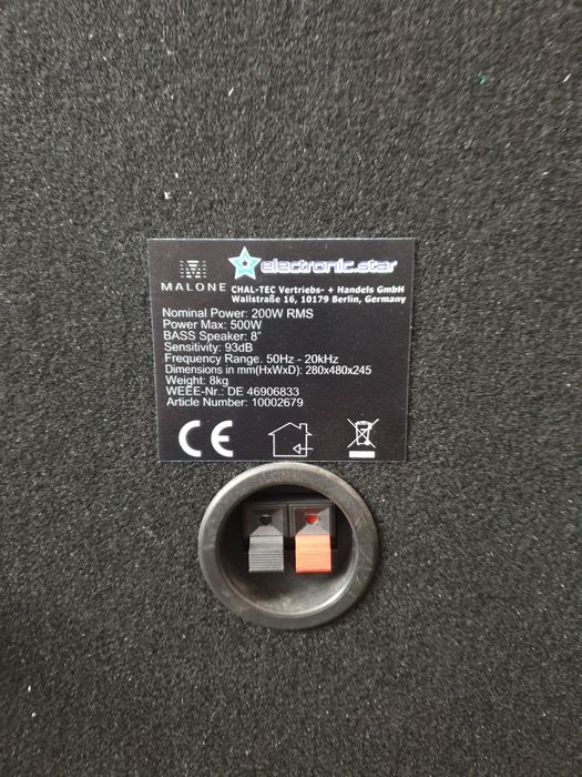 Colunas de som de marca MALONE