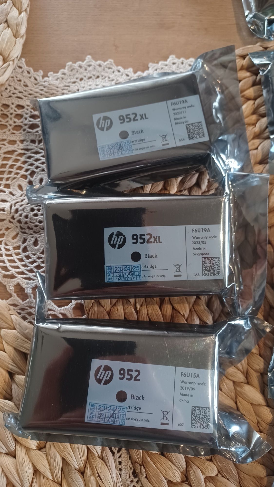 Tysze HP 952 black XL 3 szt , 2 zestawy kolor