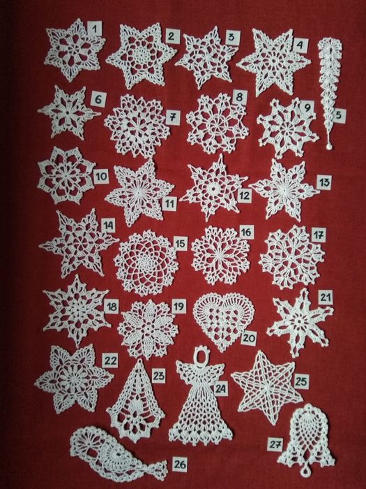 Szydełkowe gwiazdki ozdoby świąteczne