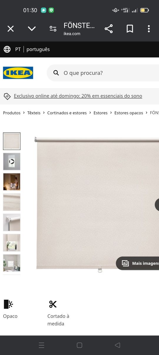 Estores de correr opaco, bege IKEA. NOVO