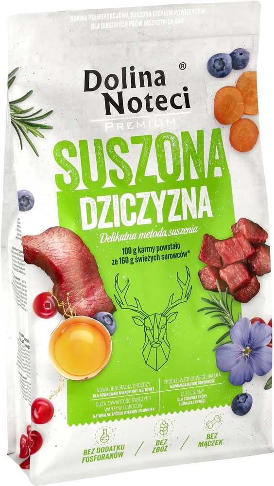 Karma suszona dla psa Dolina Noteci Premium dziczyzna 9 kg