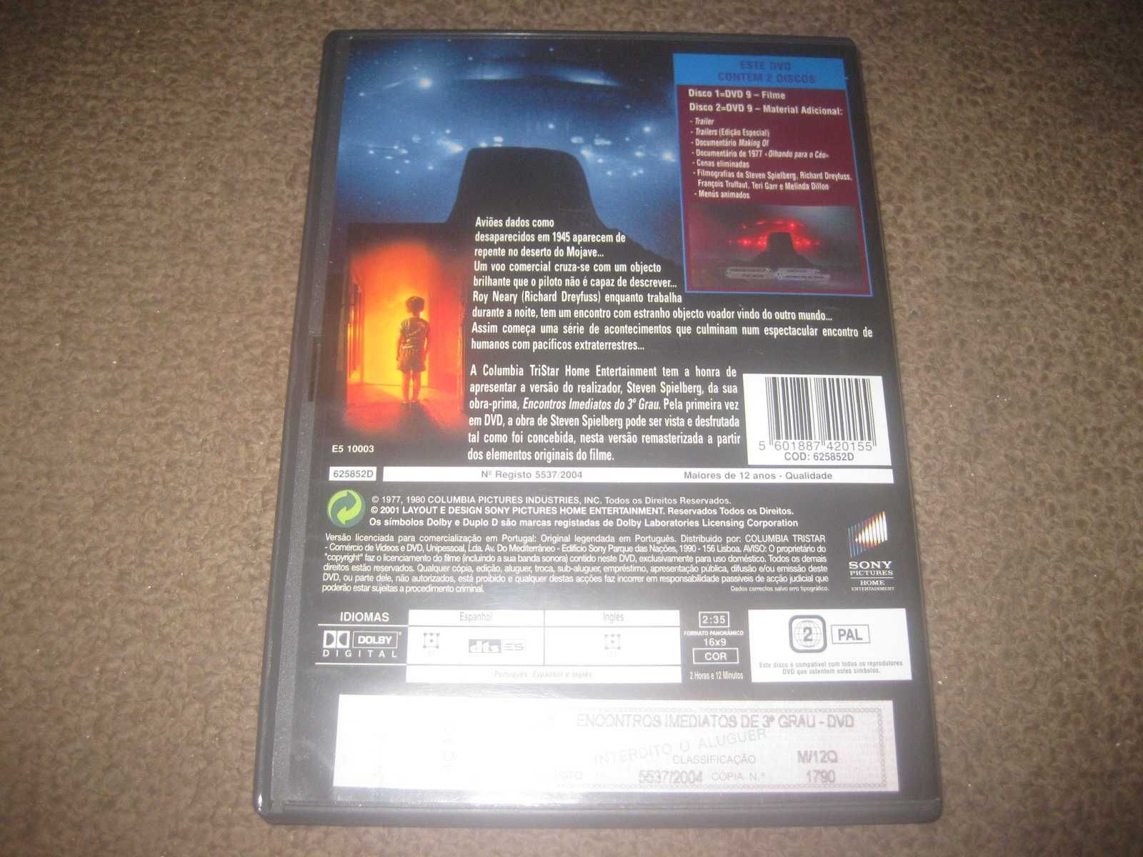 "Encontros Imediatos de Terceiro Grau" Edição Especial com 2 DVDs/Raro