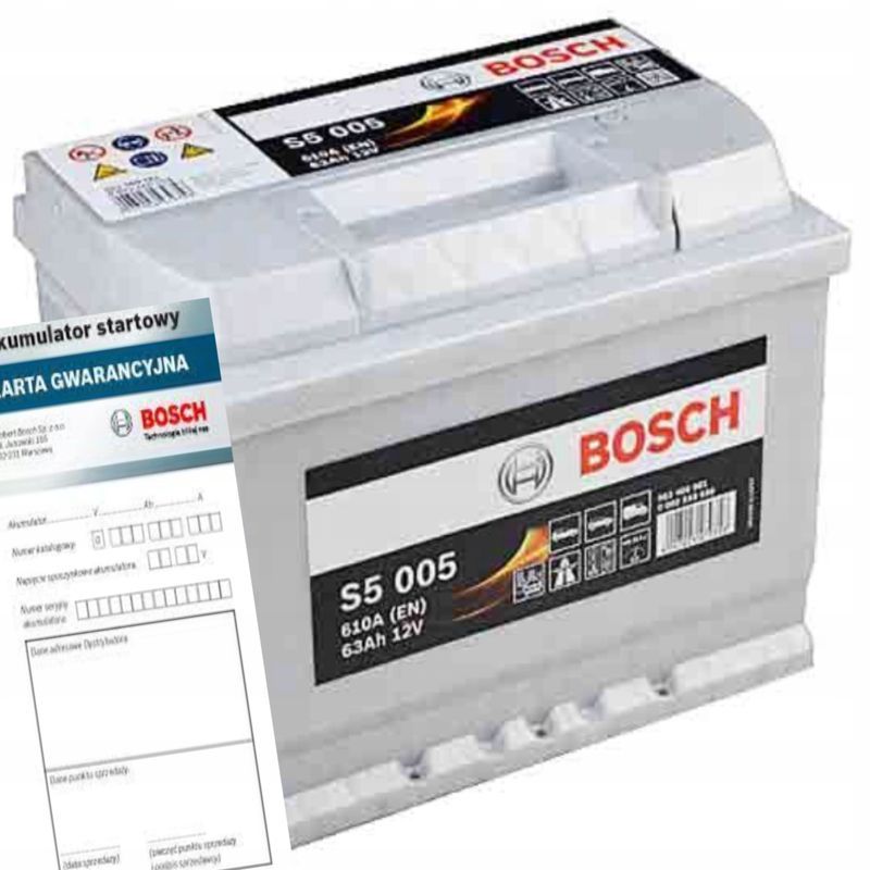 Akumulator Bosch Silver S5/63 Ah 610a S5005