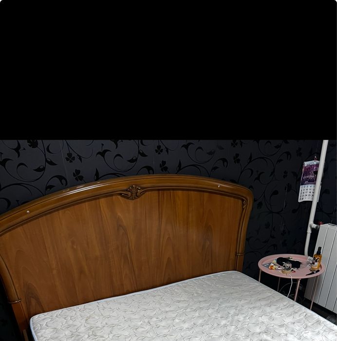 Двоспальне ліжко з натурального дерева + матрац