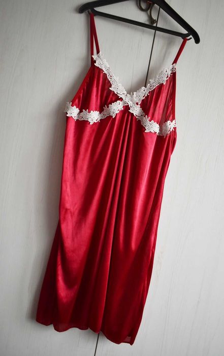 Piżama koszula nocna S M 36 luźna na ramiączkach koronka sukienka