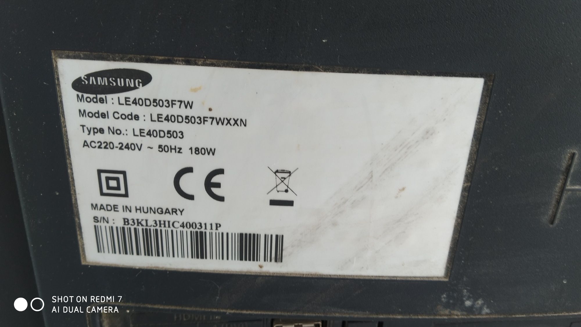 Телевізор Samsung LE40D503F7W Самсунг модель LE40D503F7WXXH