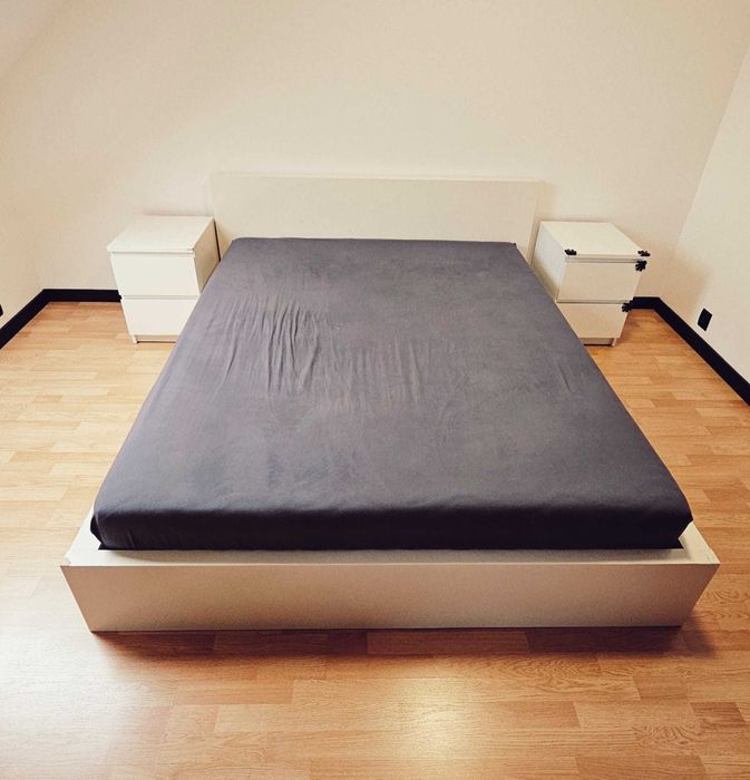 Łóżko IKEA 160x200 + stelaż premium wzmacniany + 2 szafki nocne GRATIS