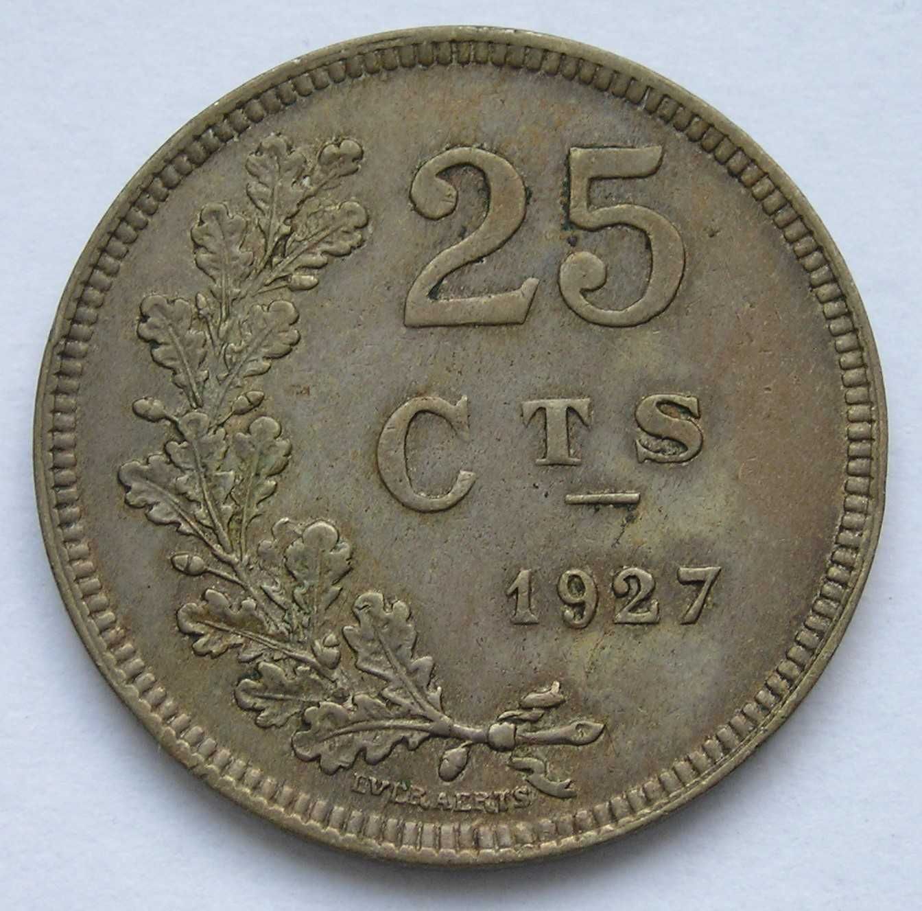 Luksemburg 25 centimes 1927 - stan 1/2