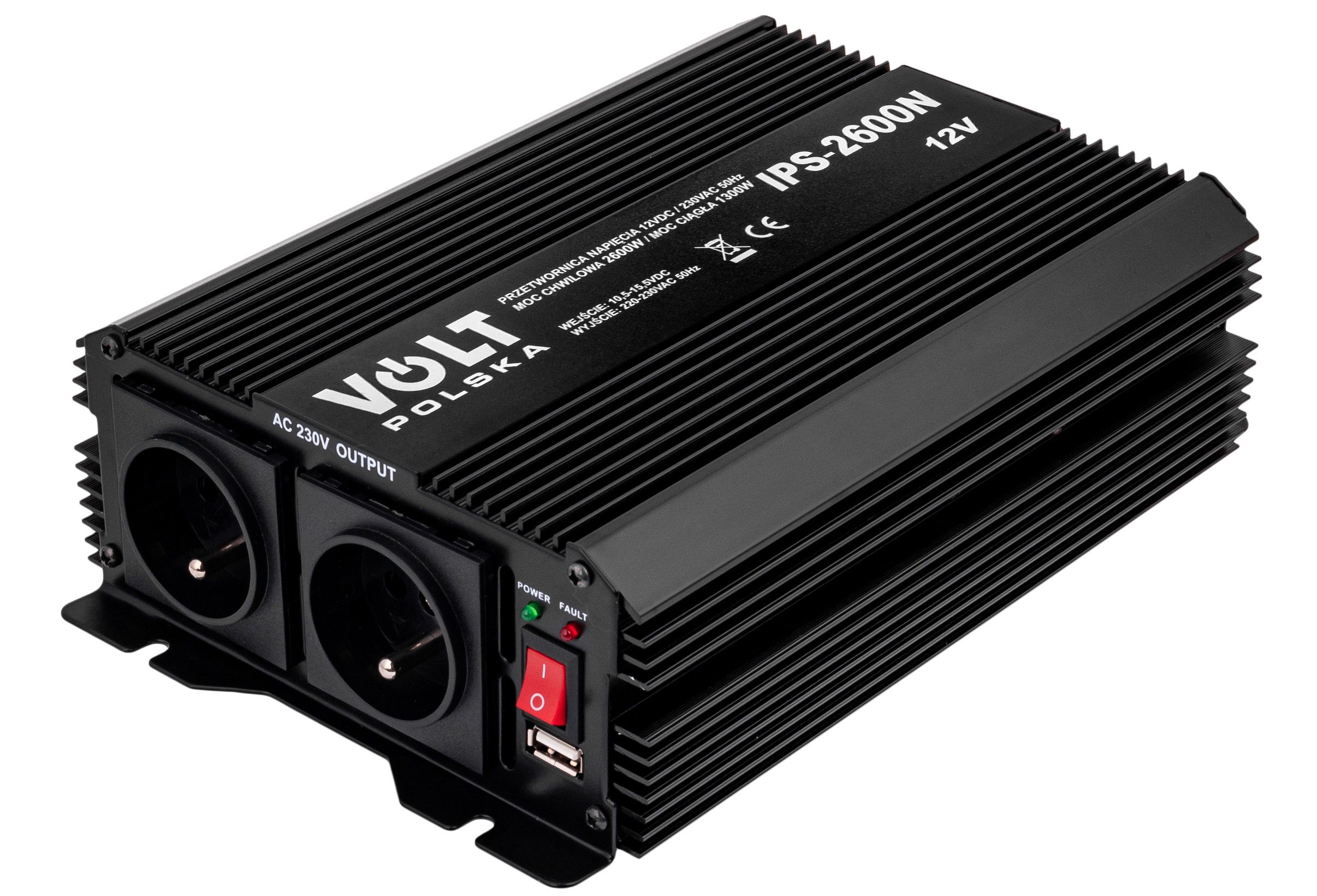 Przetwornica 12V 230V samochodowa napięcia 2600W IPS-2600N (PRZ156)