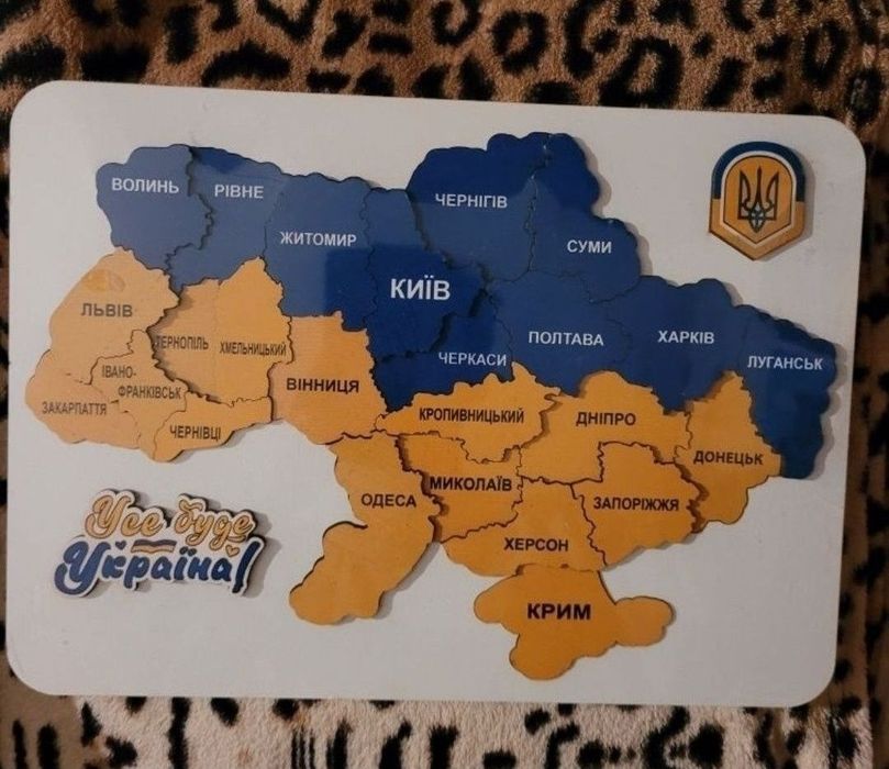 Деревянные пазлы карта Украины